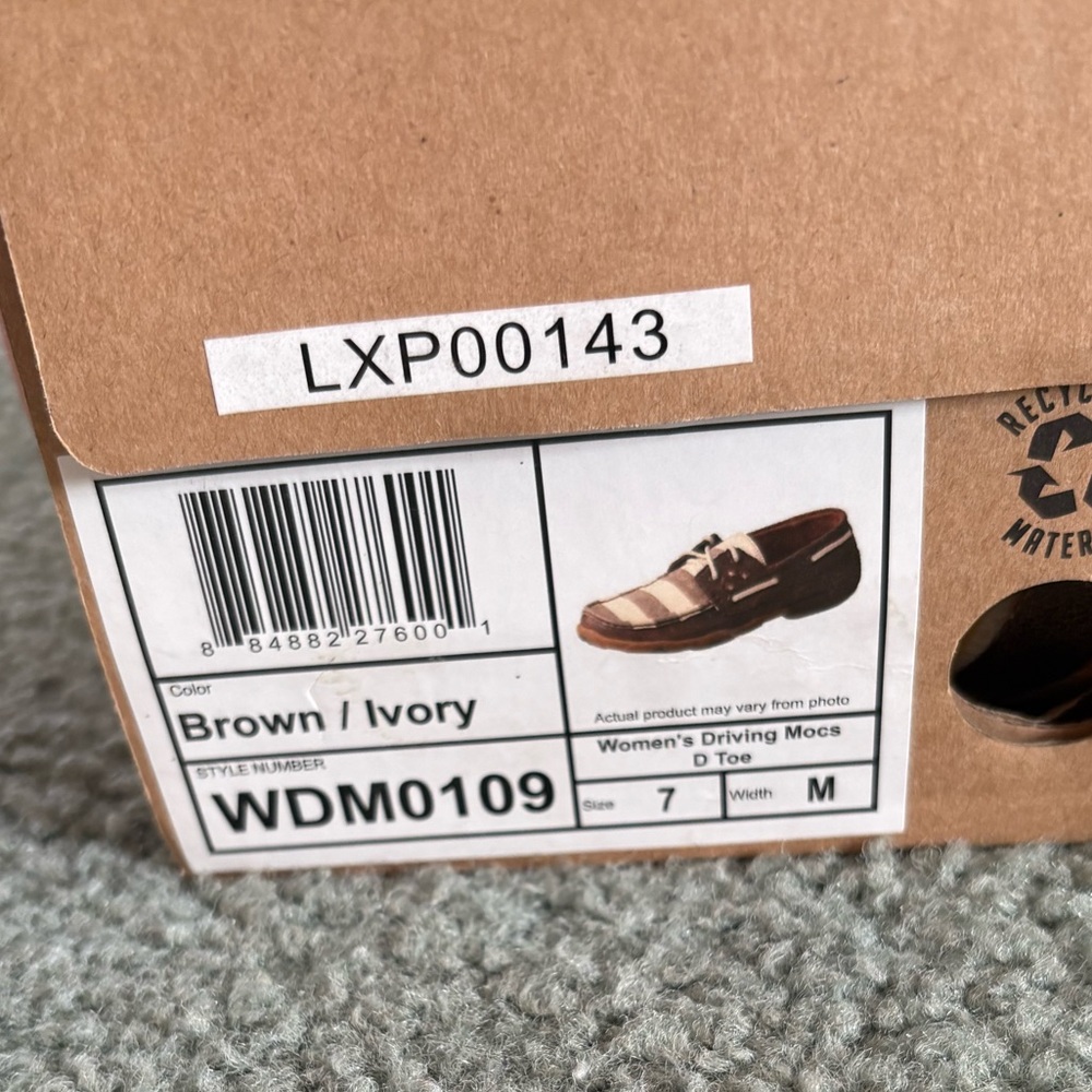 Twisted X Brown and Ivory Women's Flats - Picture 1 of 4